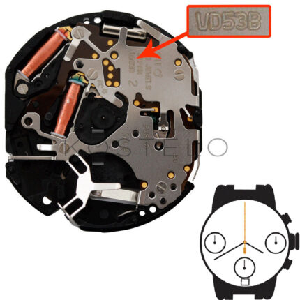 Μηχανή ρολογιού HATTORI - EPSON VD53 ΗΜΕΡΟΜΗΝΙΑ ΣΤΟ 6